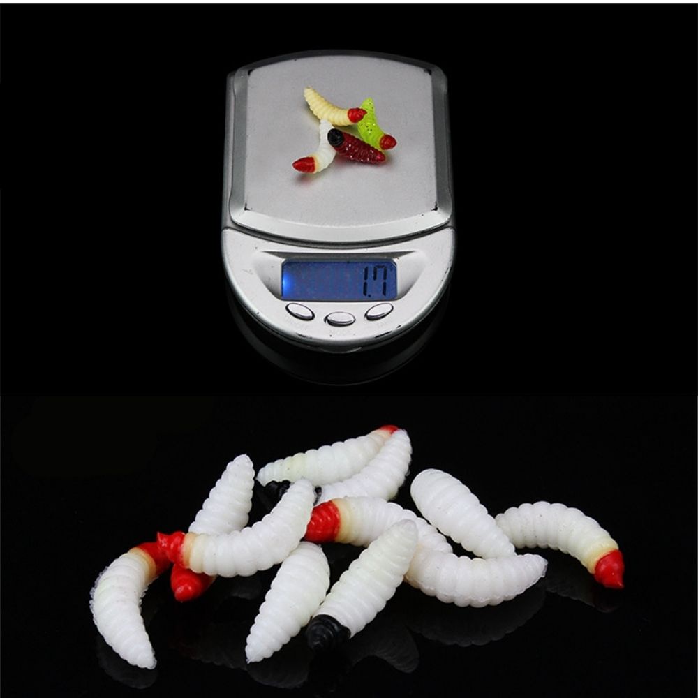 Set 50 / 10 mồi giun giả mềm 2cm/0.5g thiết kế chuyên dụng cho câu cá