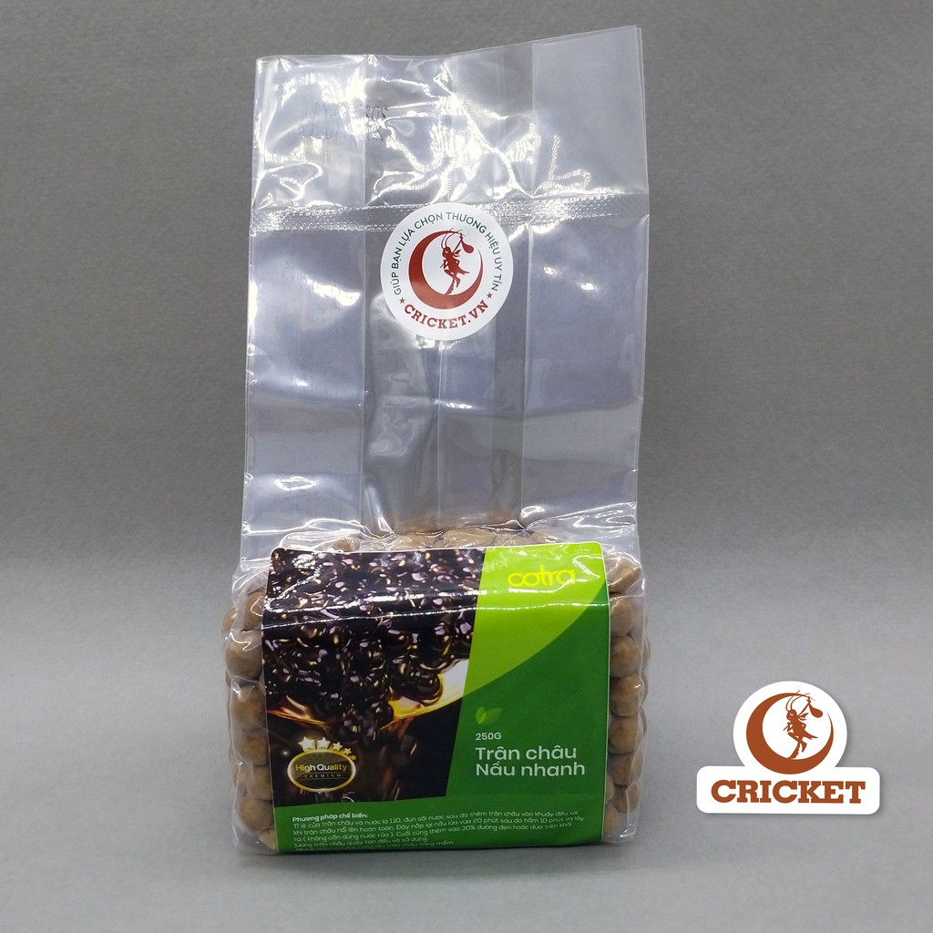 Trân Châu Đen Nấu Nhanh Cotra (Túi 250g) Caramel, Trắng, Hoàng Kim làm trà sữa trân châu đen ngon như trân châu đài loan | BigBuy360 - bigbuy360.vn