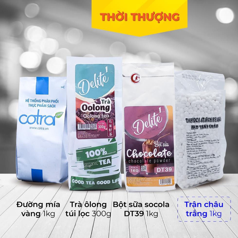 COMBO TRÀ SỮA THỜI THƯỢNG ( Trà Olong + Bột sữa socola DT39 + Trân châu + Đường đen)