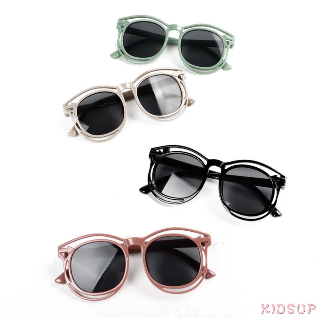 Kính râm thời trang chống tia UV màu sắc đơn giản dành cho bé 2-10 tuổi