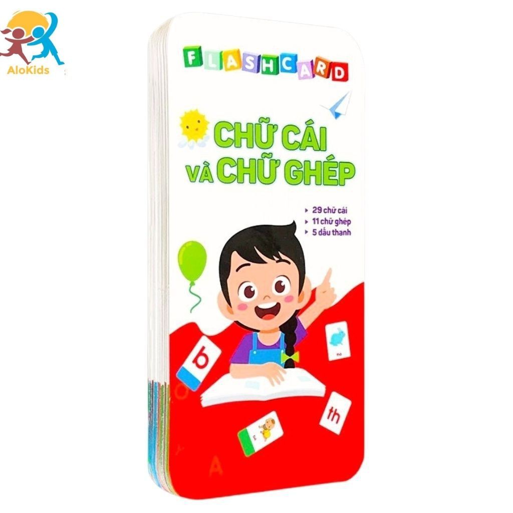 Bộ Thẻ Học gồm 40 thẻ Flash Card giúp con phát triển ngôn ngữ ngay từ bé - ALOKIDS TB