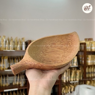 Dĩa gỗ dừa thiên nhiên hình chiếc lá sâu lòng, dùng decor nhà cửa, đựng trái cây, trang trí bàn ăn