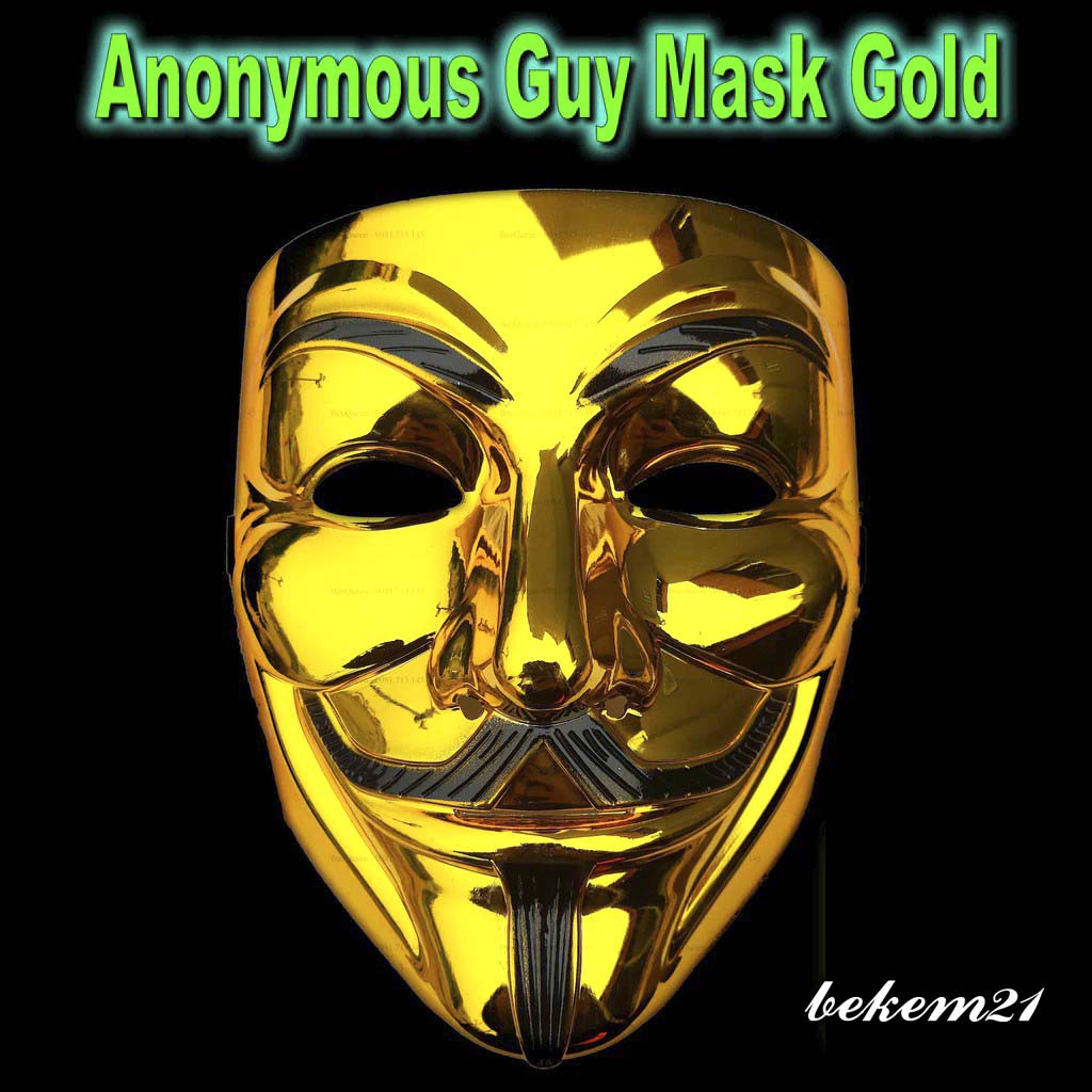 [VÀNG BÓNG]-MẶT NẠ HACKER VÀNG BÓNG ANONYMOUS 2020 -Anonymous Guy Mask Gold