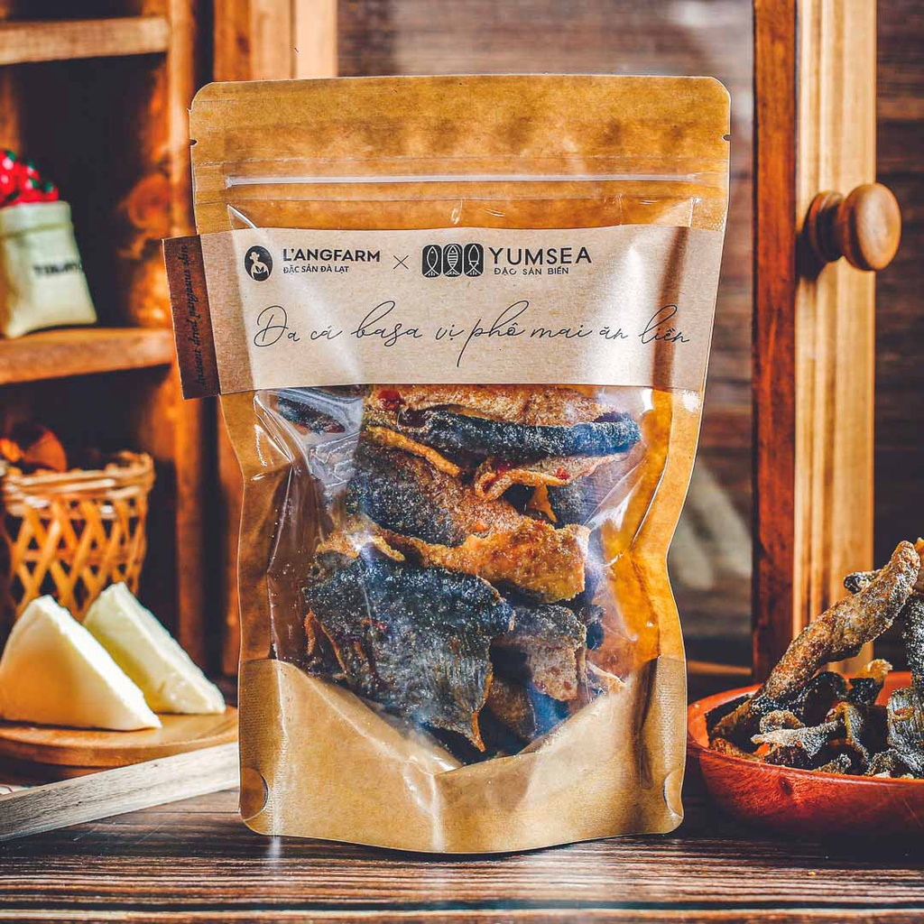 Da cá basa vị phô mai ăn liền Yumsea, 60g, bịch, mẫu kraft 1 mặt trong