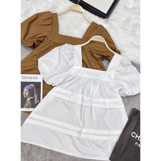Áo babydoll thô dập ly