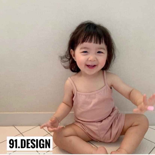 Bộ 2 dây thun lạnh Minky Mom bé gái