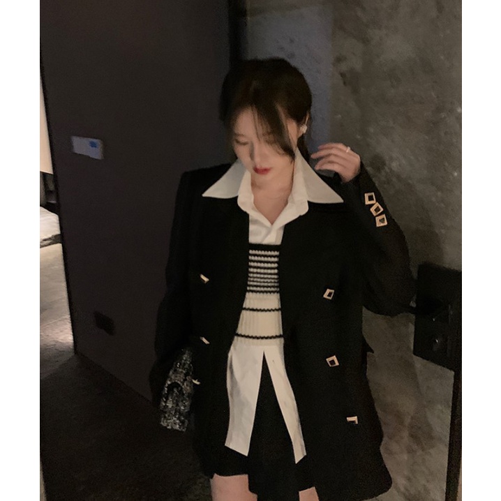 Áo croptop không tay kẻ sọc phong cách retro Hàn Quốc cho nữ | BigBuy360 - bigbuy360.vn
