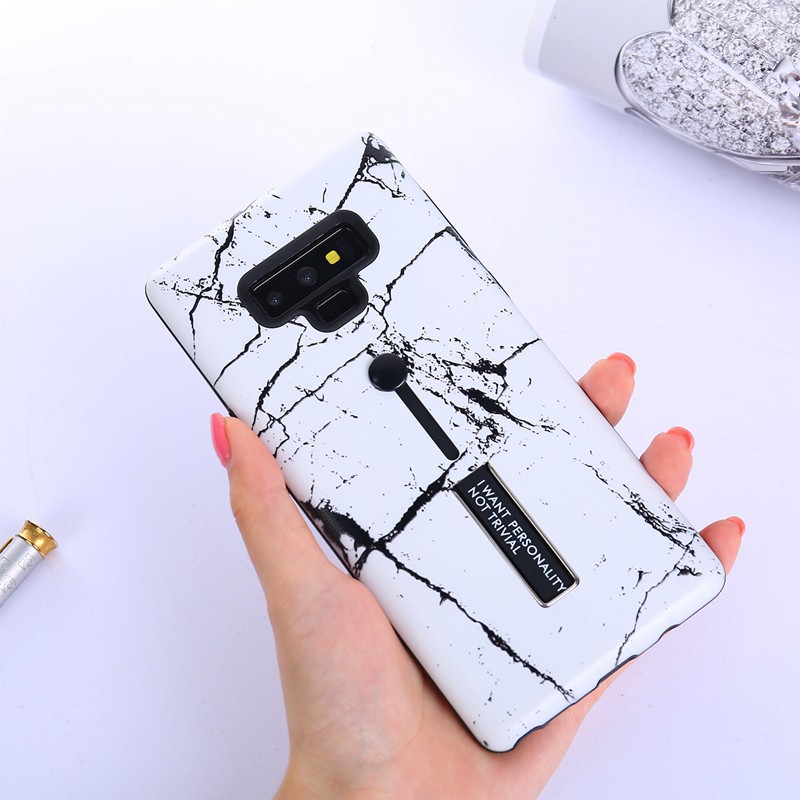 Ốp Lưng Samsung Note 9 Vân Đá Dây Móc Gía Đỡ