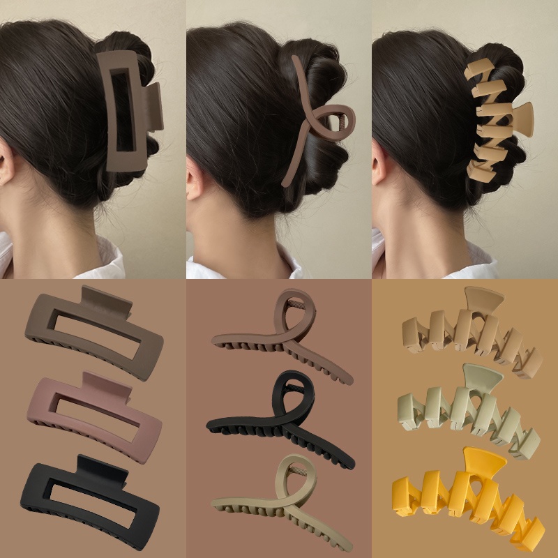 Kẹp Tóc Nữ Màu Trơn Phong Cách Vintage Thời Trang