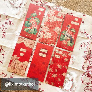 SPECIAL SET 2: PHONG BAO LÌ XÌ TẾT 2022 NỀN NÃ SANG TRỌNG - BỘ "HOA SEN"