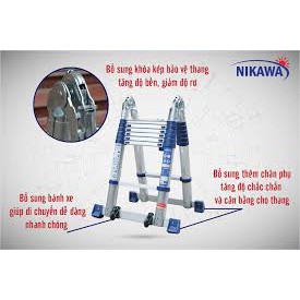 Thang nhôm rút đôi Nikawa NK-38AI Pri