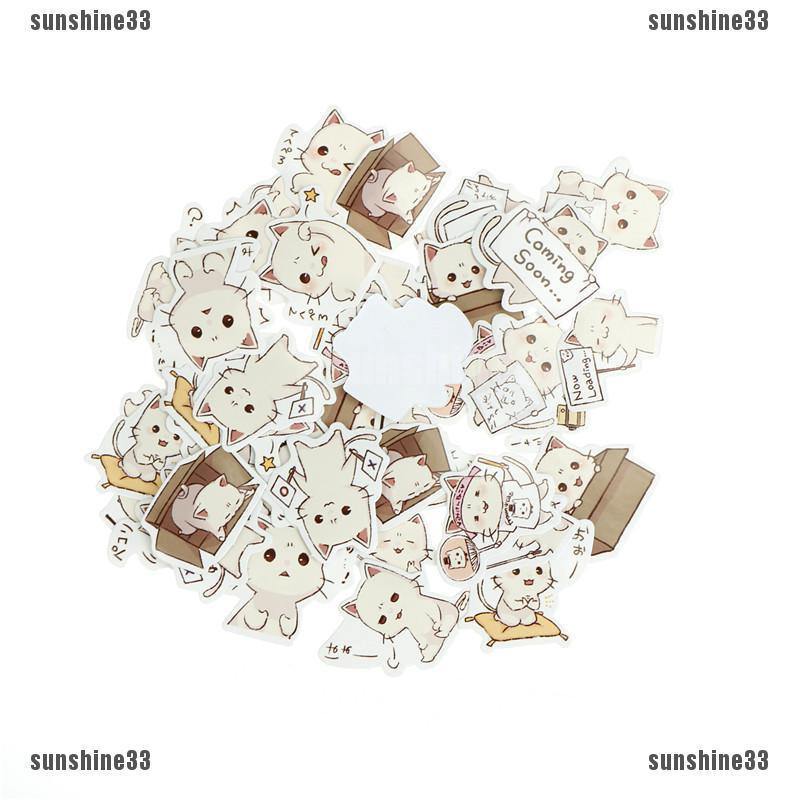 Set 45 miếng dán hình mèo trang trí xinh xắn dễ thương