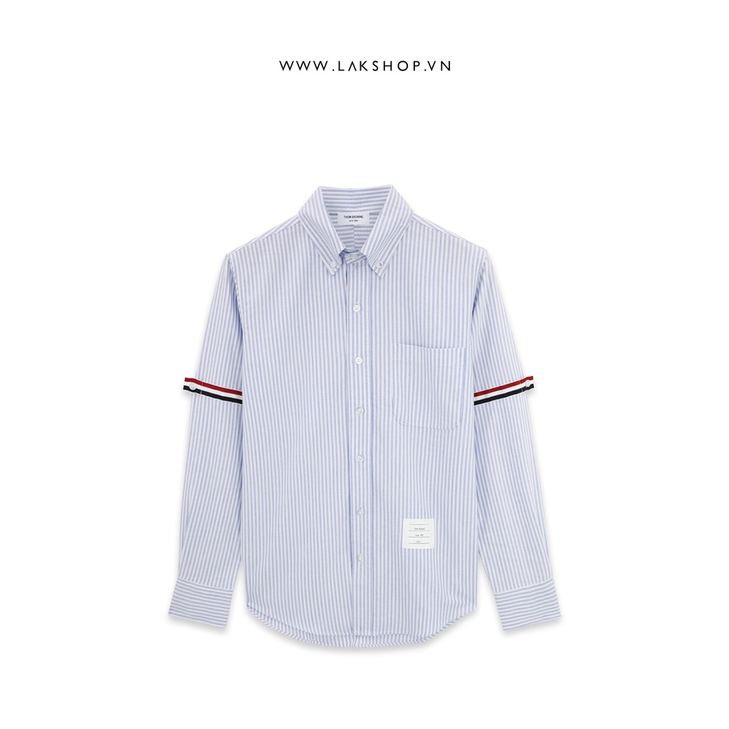 Áo sơmi T.B  Blue University Stripe Grosgrain Armband Oxford Shirt