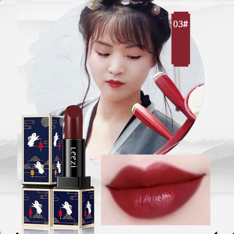 [Hàng mới về] Son lì LEEZI màu sắc mượt mà chống thấm nước chống dính lâu trôi