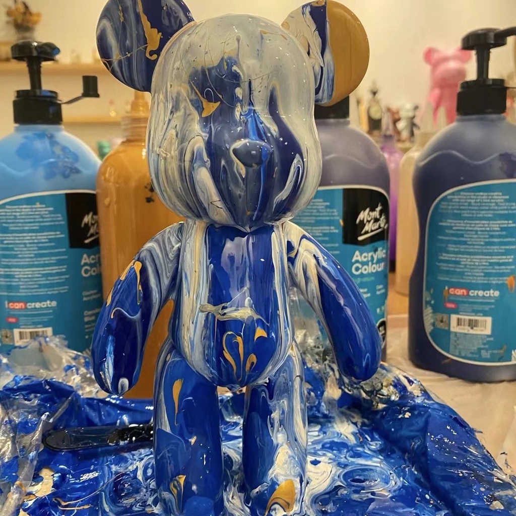 [24 Màu, Nhiều Size] Set Gấu Đổ Màu Bearbrick đổ màu Acrylic Pouring nhiều màu sắc Hot Trend 2022