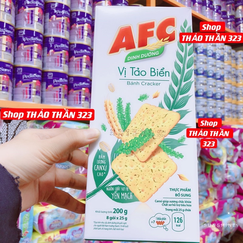 MẪU MỚI-Bánh Dinh Duỡng AFC (Vị Lúa Mạch, Vị Rau, Vị Bò Bít Tết) 200g