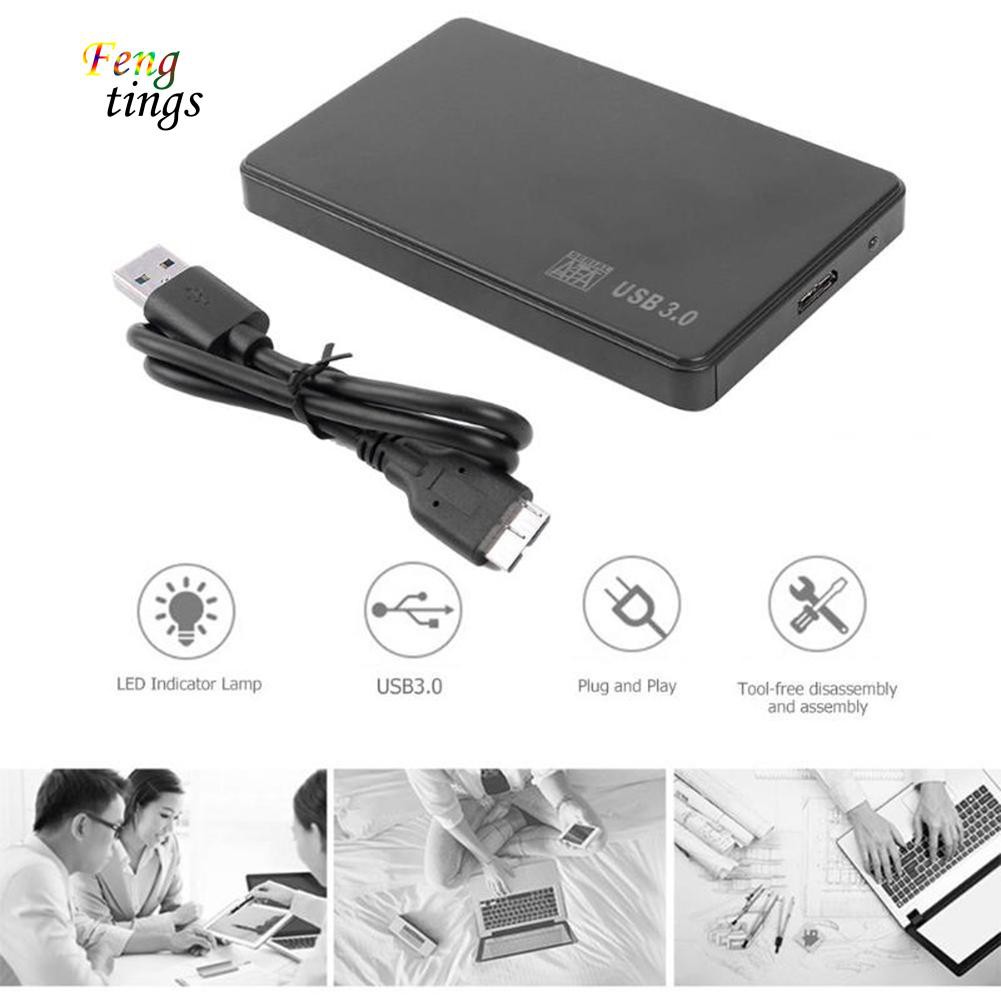 Portable 5Gbps USB 3.0 2.5 inch SATA External Hard Disk HDD SSD Case Box for PC