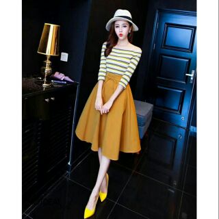 Chân váy xoè đan lưng cao cấp