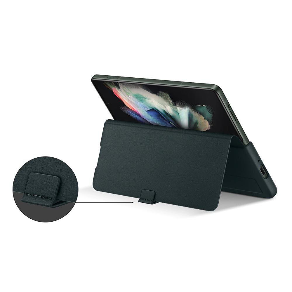 Bao da Samsung Z Fold 3, fold3 Leather Flip Cover Chính Hãng