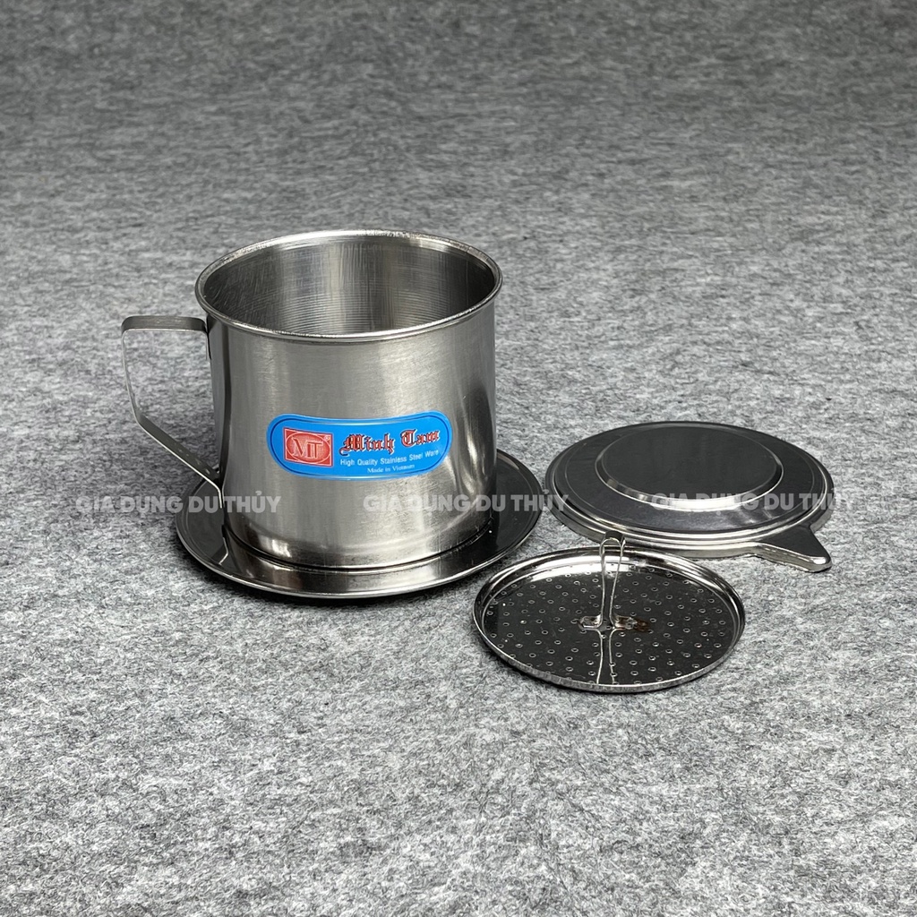 Phin cafe inox size 7, 8, 9, 10 làm từ inox sáng bóng chịu được nhiệt độ cao, dễ dàng vệ sinh tại gia dụng Du Thuỷ