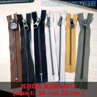 Khóa quần kim loại size 16 đến 20 cm