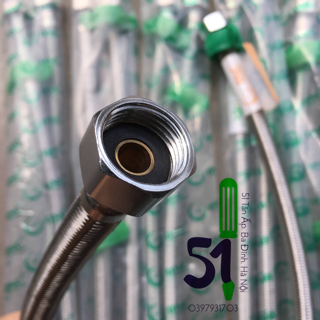 Dây cấp nước inox mềm 60cm | Dây dẫn nuớc cho bồn cầu, vòi chậu lavapo, vòi rửa bát