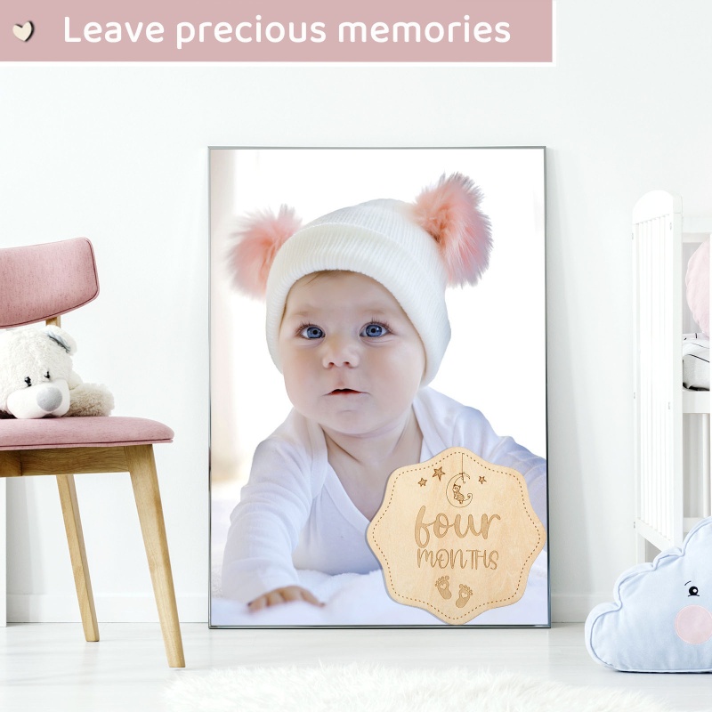 Bộ 13 Thẻ Đánh Dấu Cột Mọc Răng Hai Mặt In Họa Tiết Xinh Xắn Cho Bé