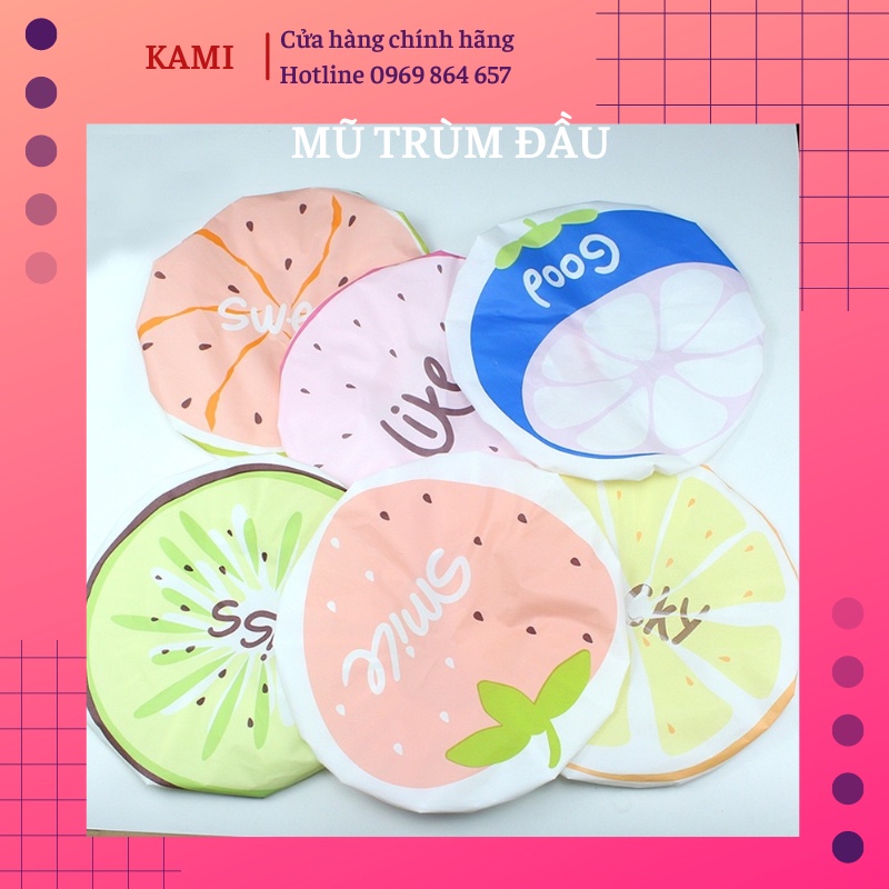 Mũ trùm đầu chụp tóc chống thấm nước hàng loại đẹp dày dặn - giao màu ngẫu nhiên