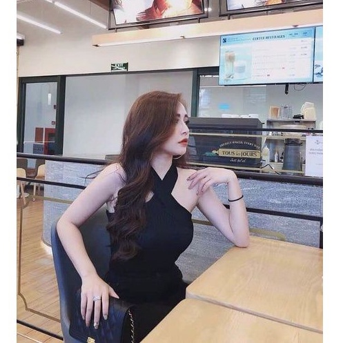 Áo yếm cổ chéo ( kèm ảnh thật )