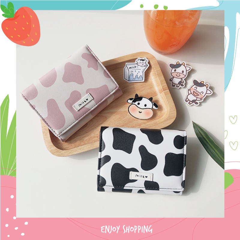 Ví bò sữa, ví cầm tay nữ mini  2021 xinh xắn, nhỏ gọn, bỏ túi, chất liệu da PU cao cấp VB001