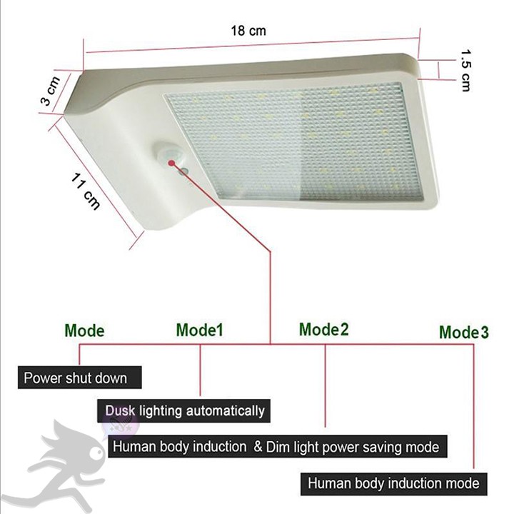 Đèn Led năng lượng mặt trời cảm biến cơ thể và ánh sáng JP36