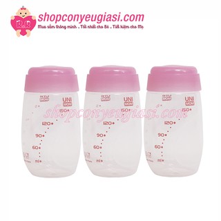 Bộ 3 bình trữ sữa mẹ unimom 150ml - hàn quốc