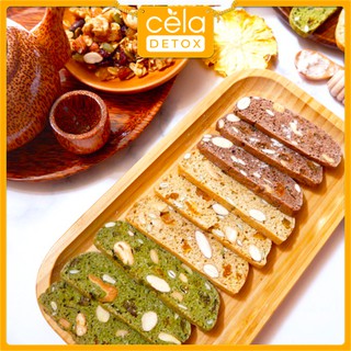 Bánh ngũ cốc ăn kiêng Biscotti, bữa phụ chuẩn eat clean, bánh ngũ cốc nướng ăn kiêng giảm cân , 1 túi mix 3 vị - Cela