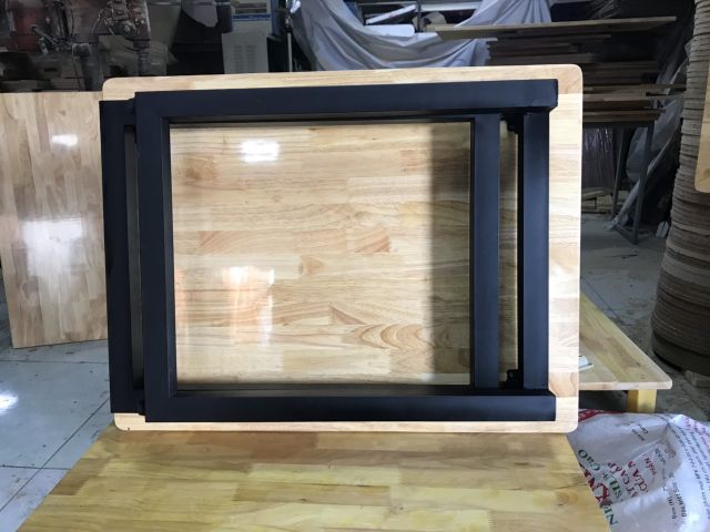 Bàn gỗ chân gấp xếp cao (60×120×75cm) | BigBuy360 - bigbuy360.vn