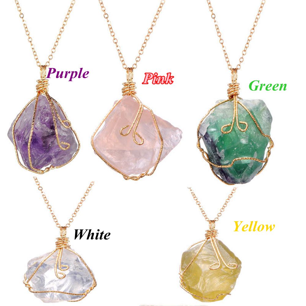 Mặt vòng cổ Bằng Đá Fluorite Tự Nhiên Thời Trang Cho Nữ