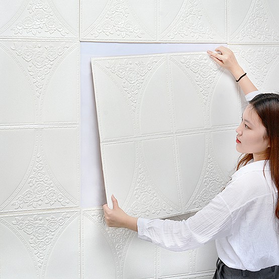 Miếng xốp dán tường 3d thiết kế đẹp phong cách cổ điển trang trí nội thất tiện dụng kích thước 35x35cm