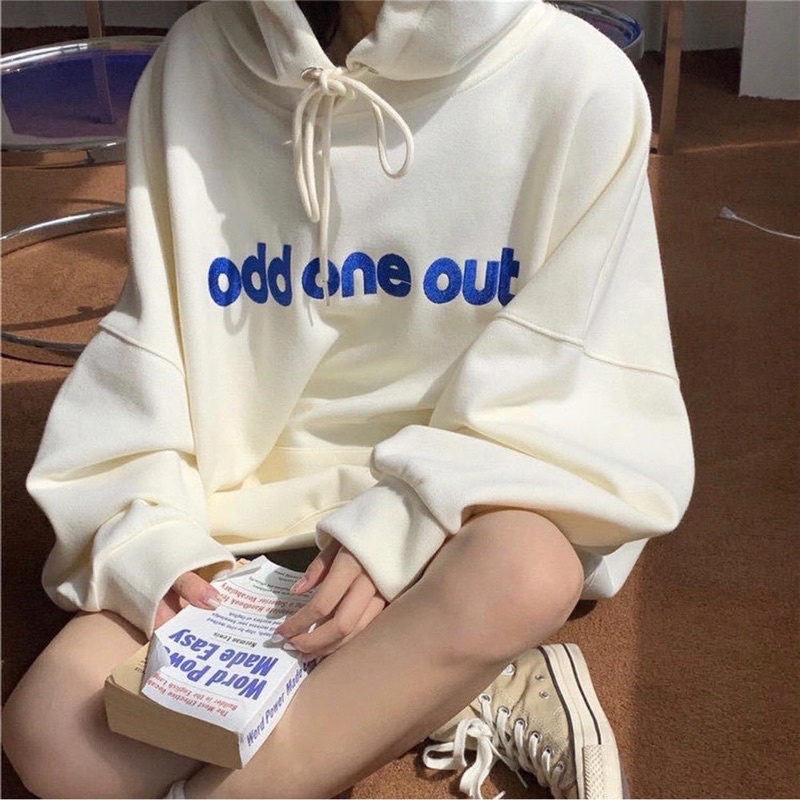 Hoodie nỉ thêu chữ odd one out
