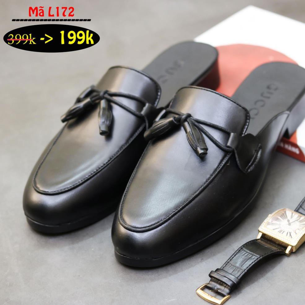 Sục Da Nam,Giày lười Hở Gót,Sục Nam Xả Kho Giá Gốc mã L172