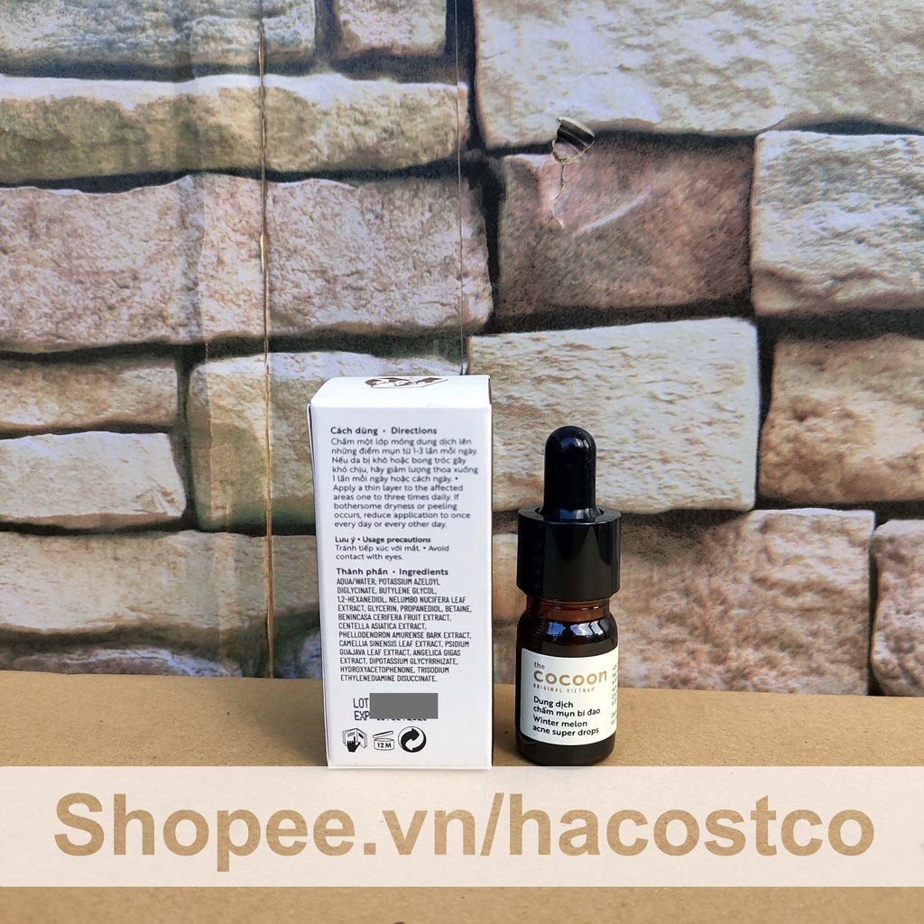 Dung dịch chấm mụn bí đao 5ml Cocoon giảm mụn sưng viêm, làm mờ vết thâm Hong1008