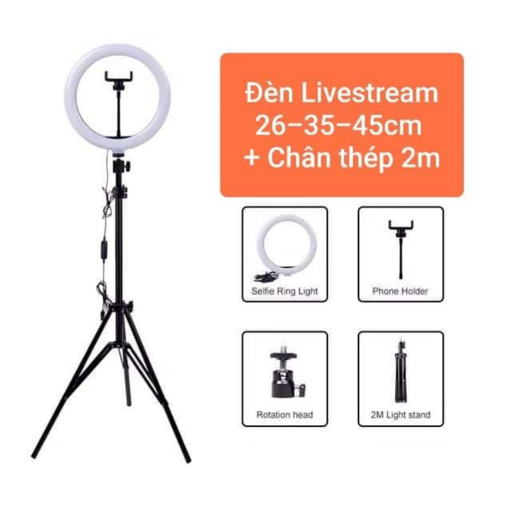 Đèn livestream 26cm siêu sáng cực rẻ BH 1 đổi 1