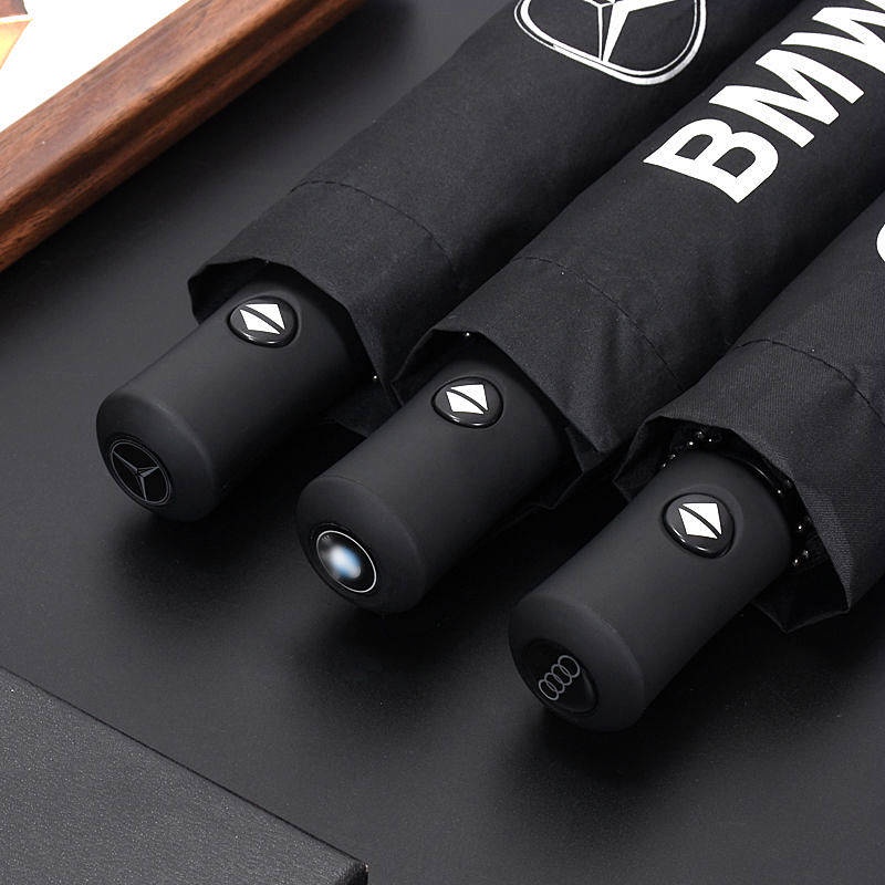 Dù Che Mưa/Nắng Tự Động Có Thể Gấp Gọn In Logo Xe Hơi Phong Cách Hàn Quốc Cho Nữ