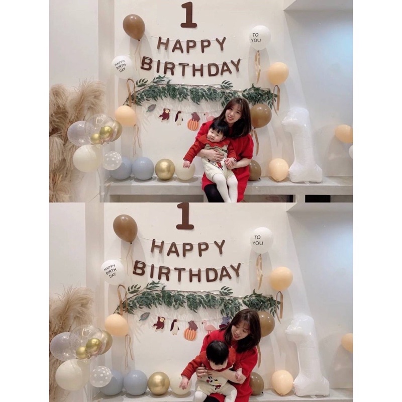 Combo Sét trang trí sinh nhật happy birthday phong cách hàn quốc