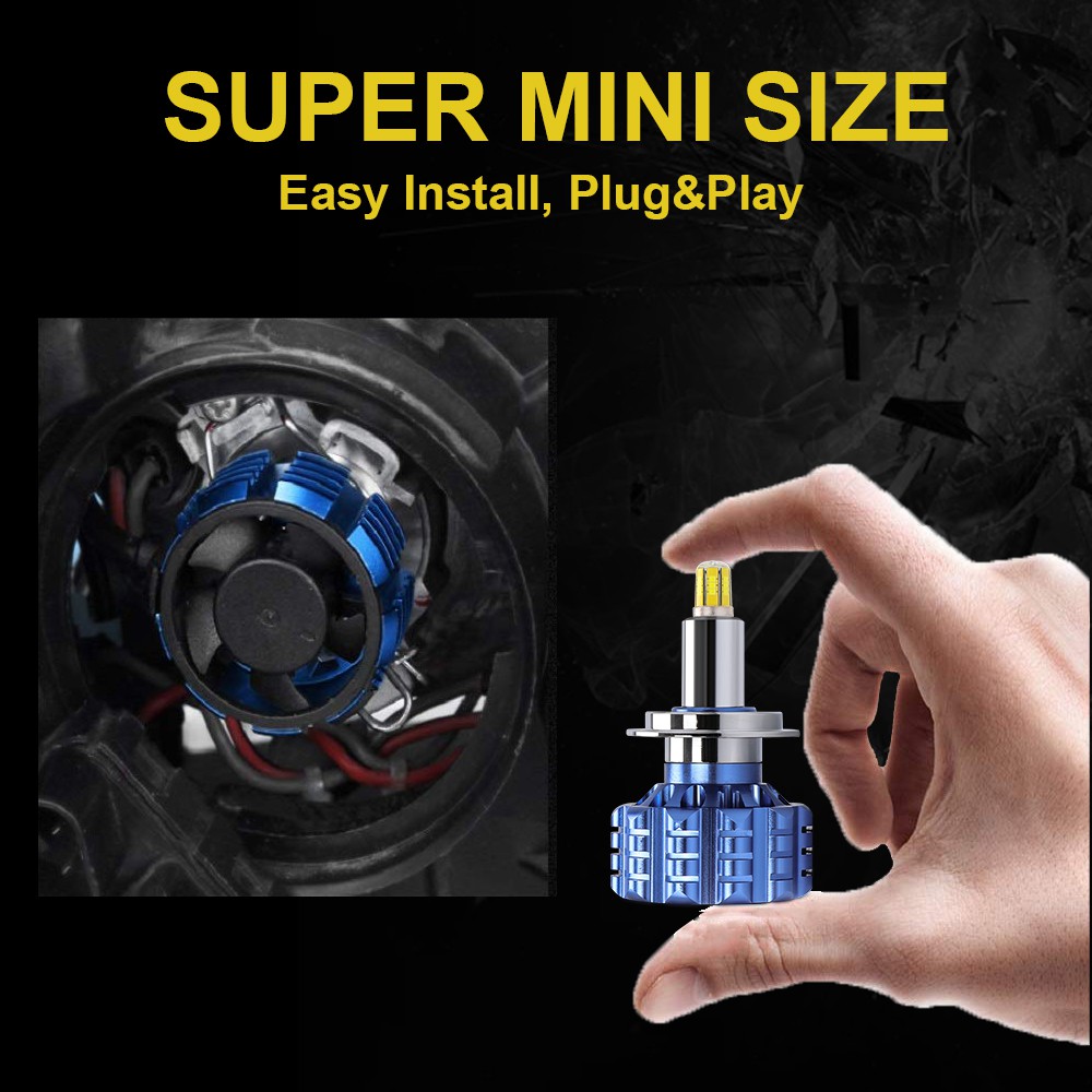 Đèn pha bóng LED chùm tia thấp H1 LED H7 H11 HB3 / 9005 HB4 / 9006 chiếu sáng 360 độ cho xe hơi