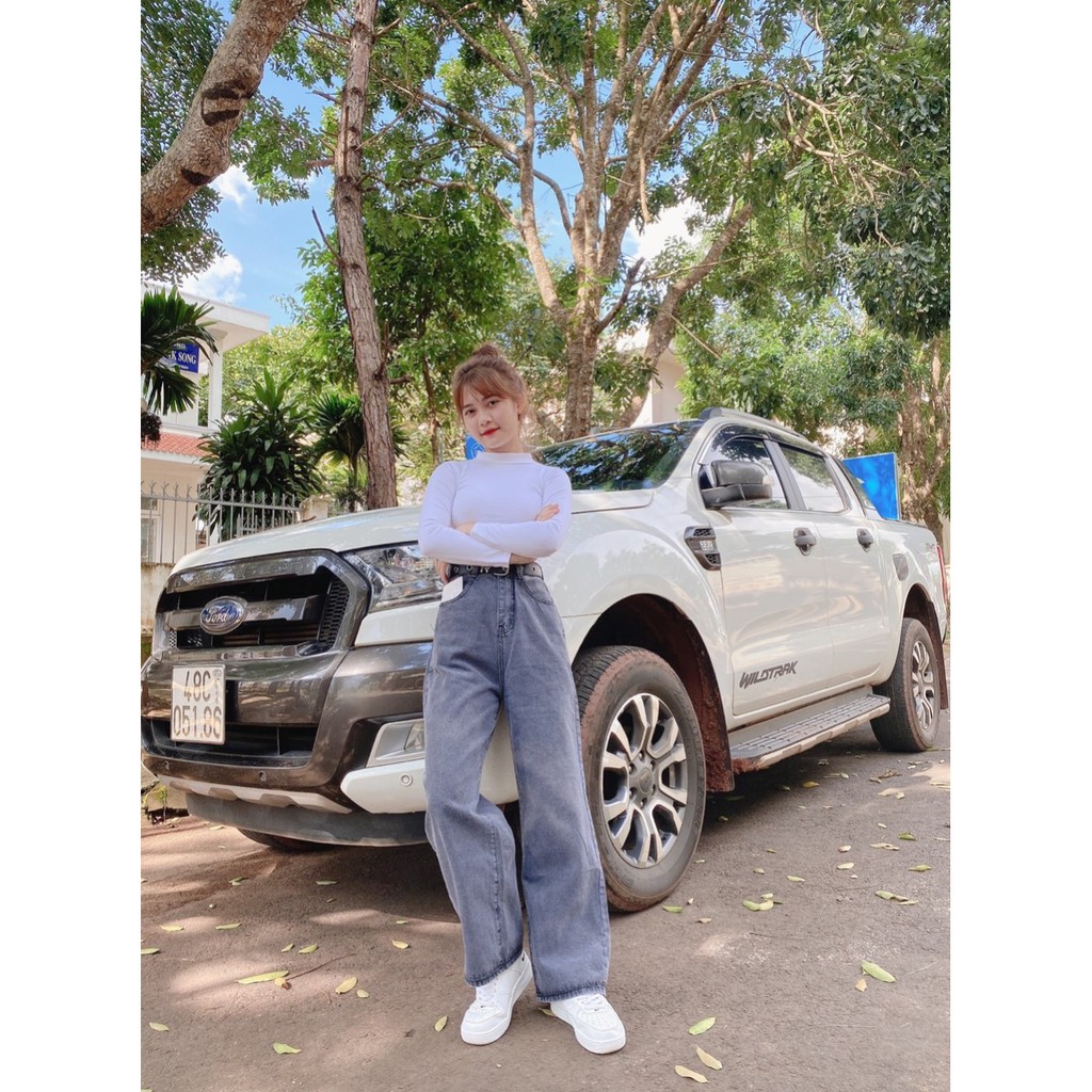 [ NGẤT NGƯỠNG!! ] QUẦN JEAN ỐNG RỘNG NỮ LƯNG CAO MÀU XÁM UTI LAI CUỐN CỰC THỜI TRANG CỰC THỜI THƯỢNG SIÊU HOT-TD