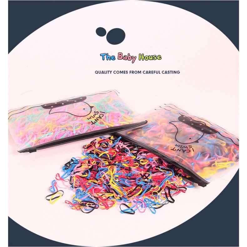 Thun Buộc Tóc  𝐅𝐑𝐄𝐄𝐒𝐇𝐈𝐏 Set Chun Buộc Tóc ComBo Túi Zip Thun Buộc Tóc Hàn Quốc Cho Bé