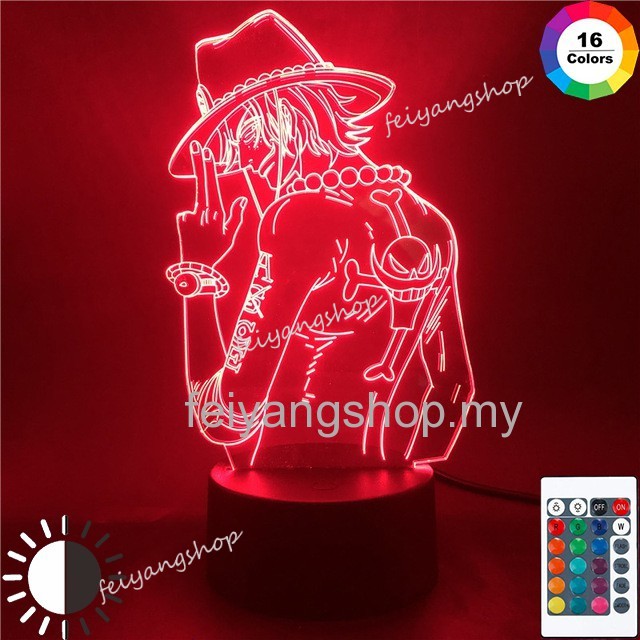 Đèn Led 3d Hình Nhân Vật Luffy Ace Sunshine Roronoa Zoro Trong Phim Hoạt Hình One Piece