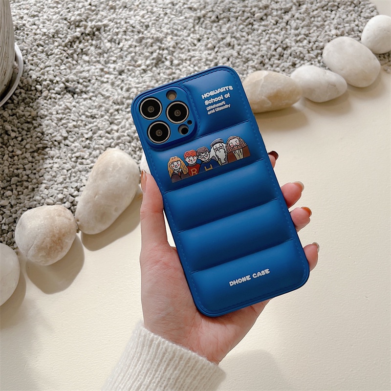 Ốp Điện Thoại Họa Tiết Gợn Sóng Màu Xanh Dương Cho iphone13promax 12 11 xr