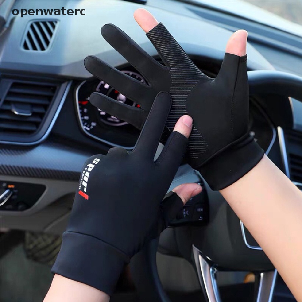 Găng Tay Đạp Xe Vải Lụa Lạnh Thoáng Khí Chống Trượt Có Thể Chạm Màn Hình Cảm Ứng