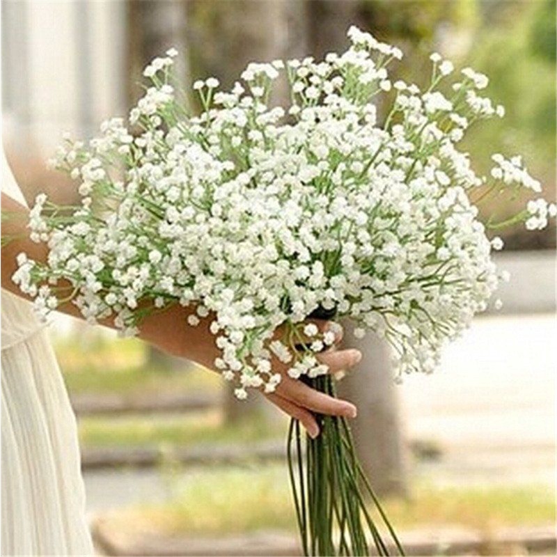 Bó Hoa Giả Màu Trắng Dùng Trang Trí