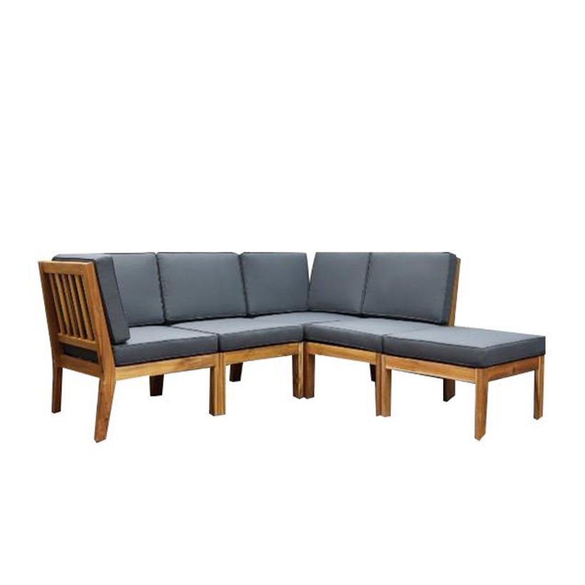 Bộ sofa góc ngoài trời Trangan IBIE gỗ keo